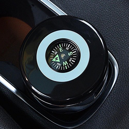 QJIAXING Decorazione auto Mini bussola portacenere con portacenere posteriore staccabile posteriore per auto , black , 77*65*110mm