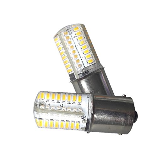 Qlee 8PCS BA15s LED lampadina SMD3014 bianco caldo 2700 – 3000 K DC12 V AC12 V auto luce lampadina di ricambio per RV camper SUV Monovolume auto girare la coda lettura spot luci di sostegno 360 °