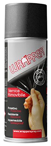 Quattroerre 16450 Wrapper Spray Vernici Rimovibili Tinta Metallizzata, Nero
