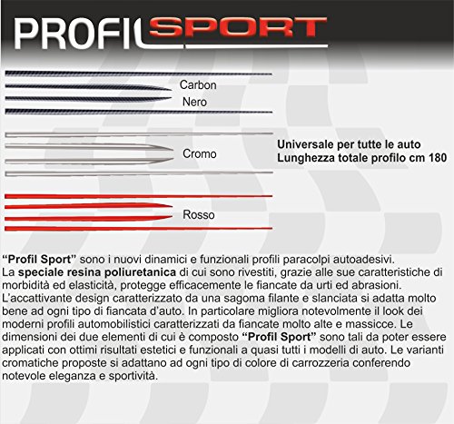 Quattroerre 19944 Profili Sportivi Racing Universali, Carbon, Lunghezza 180 cm