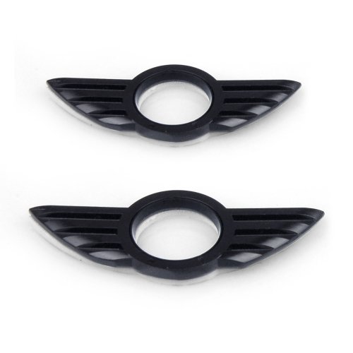 Racefoxx - Coppia di copri maniglie per portiere Mini, in alluminio fresato, colore: nero
