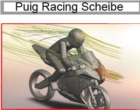 Racing Puig 4667F schermo per Ducati 1098/848/supporti/1098R 1098S 2007-2008/1198/1198R/1198S 2009-2011, colore: grigio scuro, taglia: M