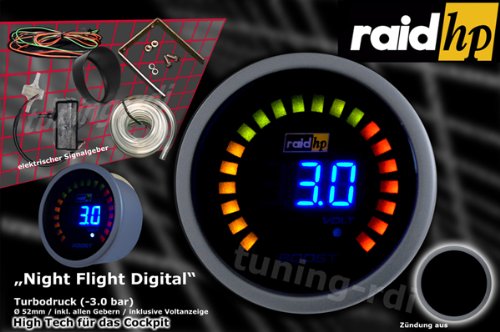 Raid HP 660500 Night Flight - Indicatore digitale della pressione di alimentazione, colore: Blu