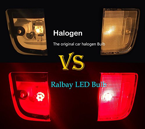 Ralbay 8 x Lampadine LED Auto T10 W5W Canbus Sensa Errore 22-SMD 5630 LED Ultra Luminoso Luce Posizione Targa Lampade Interni Luce Bianca Xenon 6000K, 9-30V (Rosso)