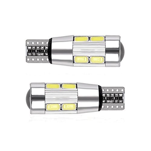 Ralbay T10 lampadine led canbus senza errori auto Side cuneo coda lampada luci per Interni per W5W 194 168 2825 10-SMD 5630 bianco (Confezione da 6)
