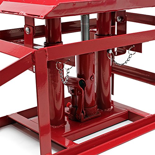 Rampe di salita con cric idraulico 2.000 kg Larghezza del pneumatico regolabile fino a 225 mm