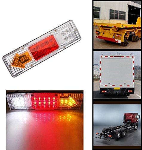 ranipobo Confezione da 2 19 LED coda rimorchio 12 V, Caravan, camion, auto, Reverse STOP impermeabile Frecce Lampada