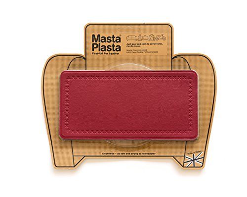 Red MastaPlasta Self-Adhesive Leather Repair Patches. Choose size/design. First-aid for sofas, car seats, handbags, jackets etc (RED PLAIN 20cmx10cm)
