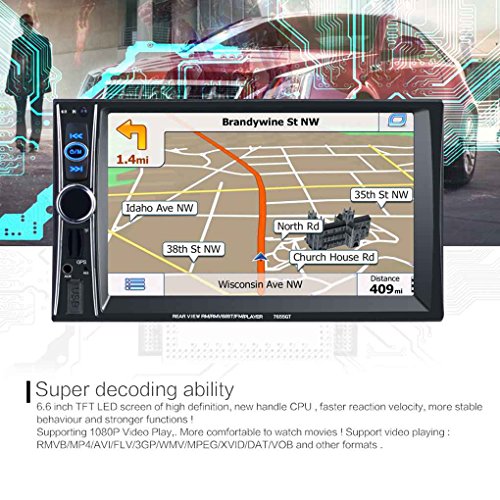 Republe Veicolo MP5 Car Stereo screen 2 DIN Radio MP5 auto 6.6 tocco di pollice HD con la macchina fotografica di navigazione GPS inverso