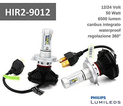 Riatec Kit Headlight ZES-2G con Led Philips Lumileds 12/24V 6000 Lumen Canbus Integrato (HIR2-9012)