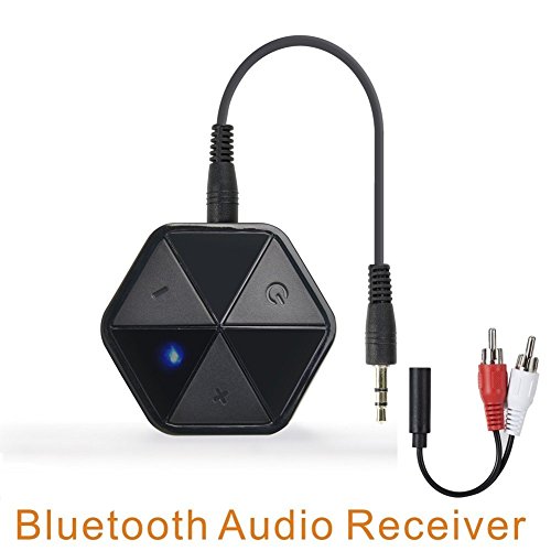 Ricevitore audio Bluetooth V4.1 Golvery, kit auto vivavoce Bluetooth con jack Aux da 3,5 mm, adattatore audio wireless, accensione sempre attiva per cuffie HiFi domestiche Sistema audio stereo