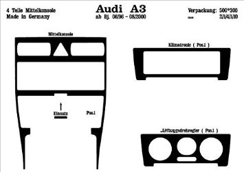 Richter 18384/93 interno Set Audi A3 3/5D 9/96 - Aluminiumminum (4 pezzi)