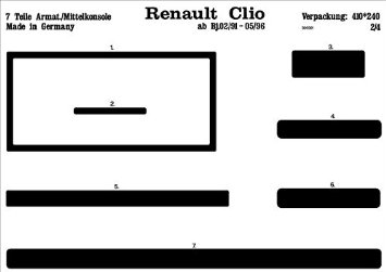 Richter 18524/98 interno Set Renault Clio 1/91-5/96 7 pezzi Carbon