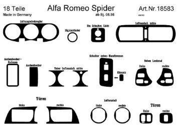 Richter 18583/98 interno Set Alfa Romeo Spider/GTV 3/95 - 18 pezzi Carbon