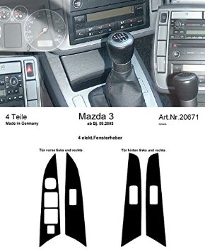 Richter 20671/93 interno set. Mazda 3 9/03 - (4 pezzi) per Electrictr. Windows in alluminio
