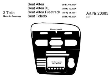 Richter 20685/93 interno set. Seat Altea 3/04 - (3 pezzi) Mc Klima/CD in alluminio
