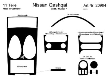 Richter 20984/93 interno set. Nissan Qashqai 1/07 - 9 pezzi D/MC in alluminio