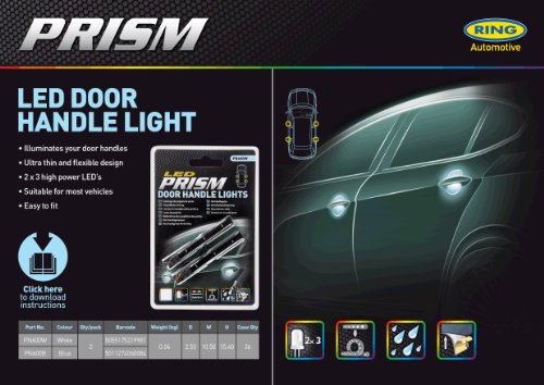Ring Automotive PN600B 2 luci a 3 LED per maniglie della portiera, 12 V, Blu