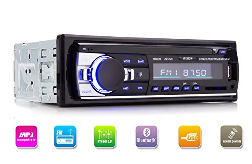 Rixow Autoradio Audio Bluetooth Stereo Digitale FM Lettore Musicale MP3 Player In-Dash Radio Aux SD Card USB(Versione Aggiornata)