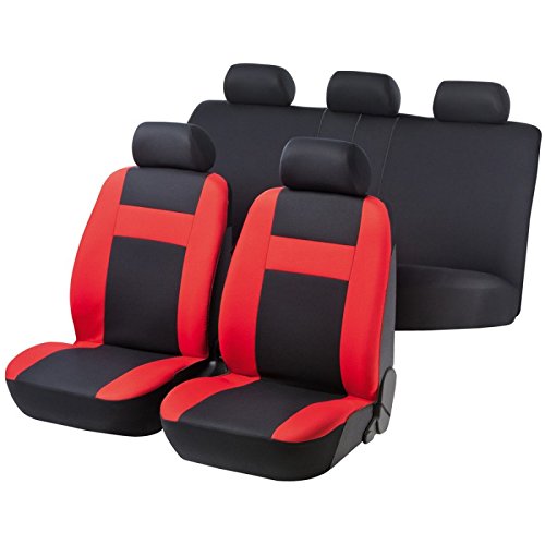 RMG-DISTRIBUZIONE R03IT036 coprisedili compatibili per MATIZ fodere auto R03 rossi neri per sedili con airbag braciolo e sedili sdoppiabili