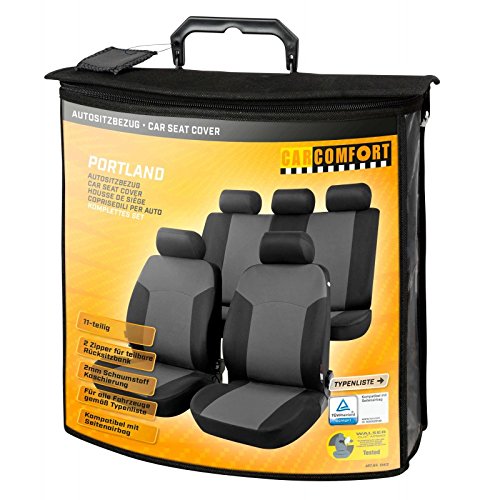 RMG R01V094 coprisedili compatibili per SEDICI fodere auto R01 neri grigi per sedili con airbag braciolo e sedili sdoppiabili