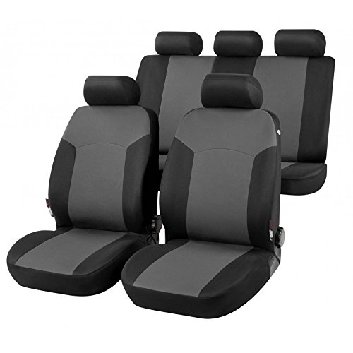 RMG R01V094 coprisedili compatibili per SEDICI fodere auto R01 neri grigi per sedili con airbag braciolo e sedili sdoppiabili