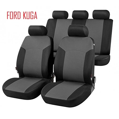 RMG R01V103 coprisedili compatibili per KUGA fodere auto R01 neri grigi per sedili con airbag braciolo e sedili sdoppiabili