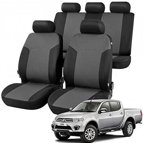 RMG R01V181 coprisedili compatibili per L200 fodere auto R01 neri grigi per sedili con airbag braciolo e sedili sdoppiabili