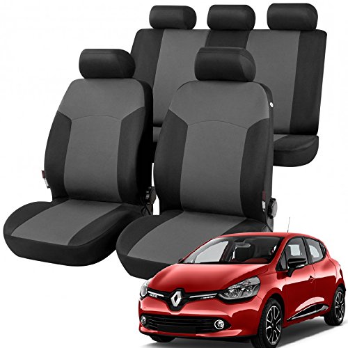 RMG R01V234 coprisedili compatibili per CLIO IV SP fodere auto R01 neri grigi per sedili con airbag braciolo e sedili sdoppiabili