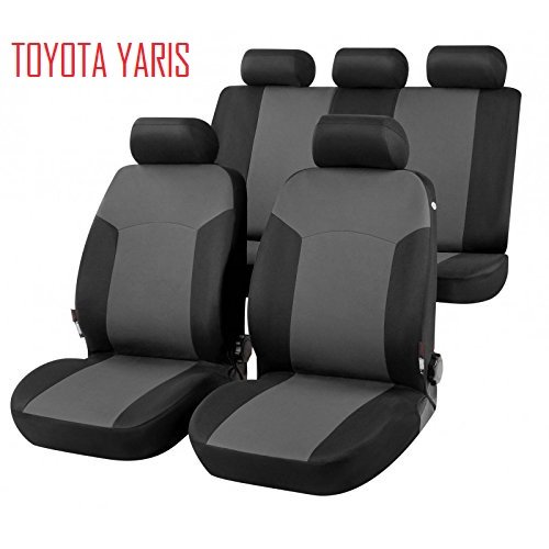 RMG R01V307 coprisedili compatibili per YARIS fodere auto R01 neri grigi per sedili con airbag braciolo e sedili sdoppiabili