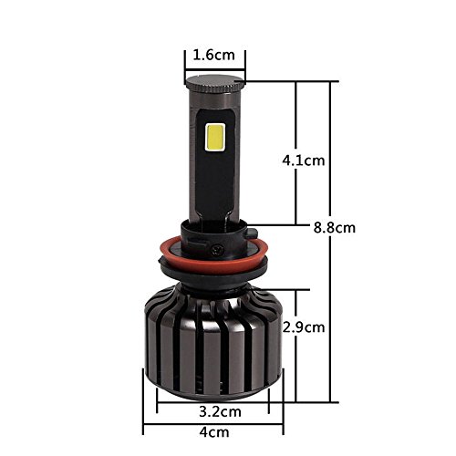 Ronben, faro LED nero 120 W, 10000lm, COB 4, kit Hi/lo fascio lampadine 6000 K (confezione da 2)
