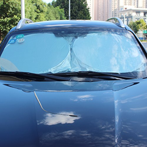 Ronteix silver-coated poliestere auto parasole kit Block raggi UV per parabrezza, laterale e posteriore finestra (6 in 1 pezzi)