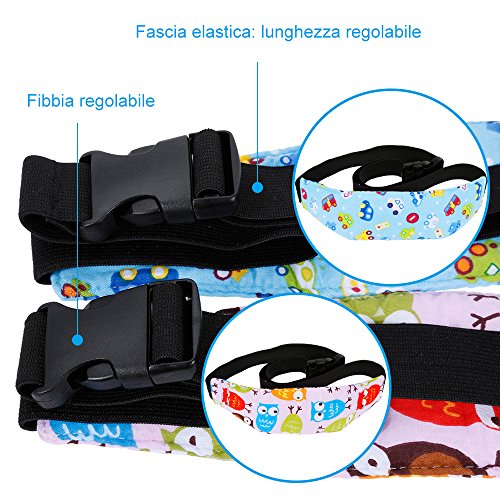 Rovtop 2 Pezzi Cinturino Supporto per Testa Bambini Neonati per Seggiolino Auto per Bambino e Neonato