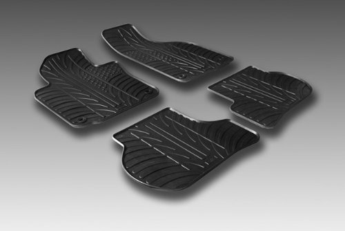 Rubber Car Mats-Set di tappetini in gomma per Citroen C5 più clip di fissaggio, profilo a T, 4 pezzi