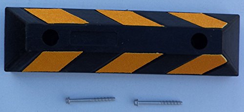 RWS-4 Fermaruote in gomma per parcheggi commerciali o personali e per garages privati, colore nero e giallo. Dimensioni del prodotto: 55x15x10 cm