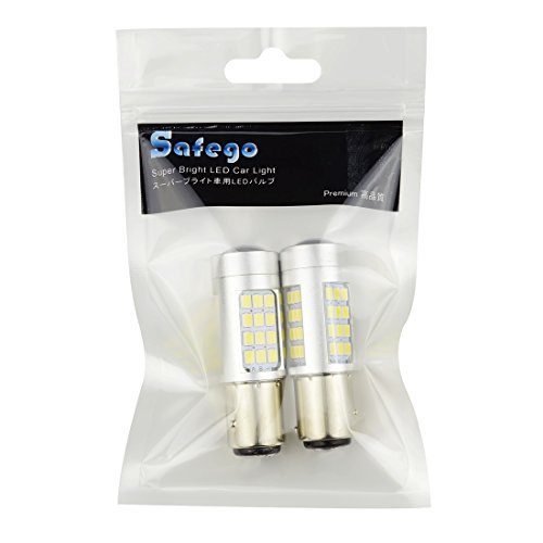 Safego 2x 1157 Lampadine LED BAY15D per Auto Moto Fanalini Direzionali Luce di Parcheggio 2057 2357 6000K 2835 42SMD Bianco 12V