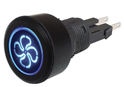 Savage interruttore fan inciso con pulsante nero blu illuminato LED kit auto
