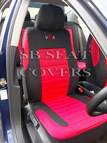 SB Seat Covers coprisedili universali per auto, colore rosso VRX, set completo