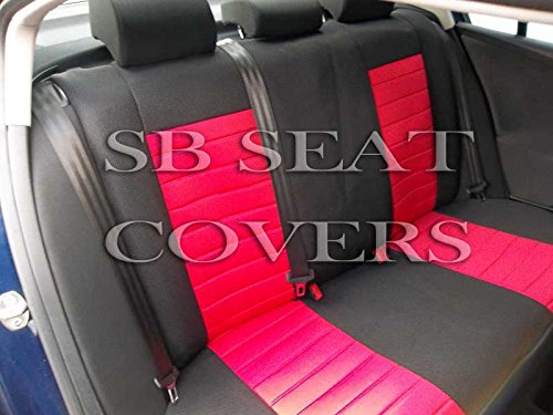 SB Seat Covers coprisedili universali per auto, colore rosso VRX, set completo