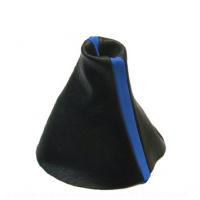 SEAT TOLEDO - LEON Modello 1999 - 2005 Cuffia Leva Cambio 100% Vera Pelle Colore Nero con striscia blu