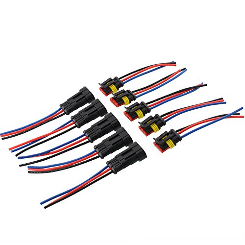 Sedeta Nero 5 Kit 3 pin auto auto impermeabile Adattatore per connettori elettrici W / Wire AWG Marine