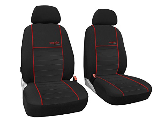 Sedile anteriore 1 + 1 (colore rosso) – Universal Design Trend Line. Super prezzo. – Si adatta anche su bus/Transporter/sedili