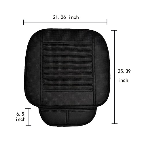 Seggiolino auto cuscino per auto per sedia da ufficio – traspirante per interni auto sedile cuscino con PU carbone di bambù (2-pack, nero)