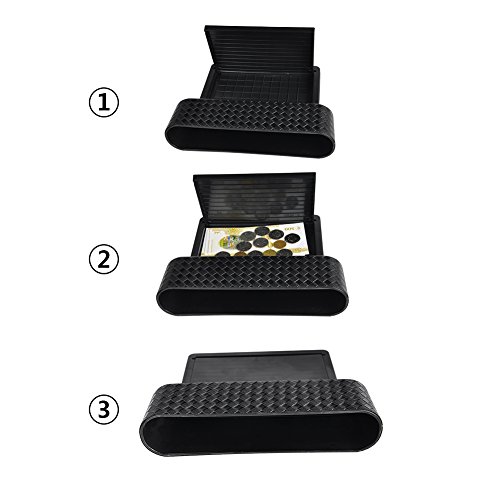 Seggiolino auto tasca organizer seggiolino Gap filler console Storage box laterali con tappetino antiscivolo per il cellulare portafoglio portamonete chiave – nero 2 pezzi