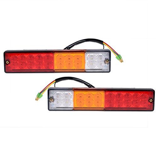 Segnalatori luminosi per cassoni del camion da 3 w, per retromarcia e svolta, a 20 led, impermeabile IP 65, colore LED rosso, ambra e bianco, confezione da 2