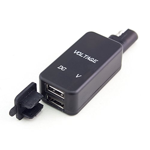 Sella SAE a USB plug con voltmetro caricatore USB doppio LED blu rapido a spina impermeabile Smart Phone iPhone Samsung GPS