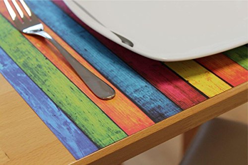 Set di 100 tovagliette in carta colorate, stile shabby chic, 420 x 297 mm, ideali come base per piatti, posate, bicchieri