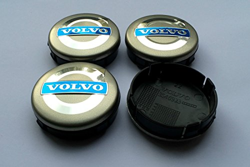 Set di 4 centro ruota tappi Volvo logo grigio 64 mm XC C70 S40 V50 V60 V70 S80