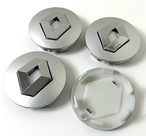 Set di 4 copricerchi Renault, cerchioni in alluminio 57 mm, grigio cromato, con stemma