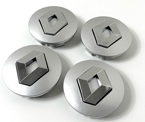 Set di 4 copricerchi Renault, cerchioni in alluminio 57 mm, grigio cromato, con stemma